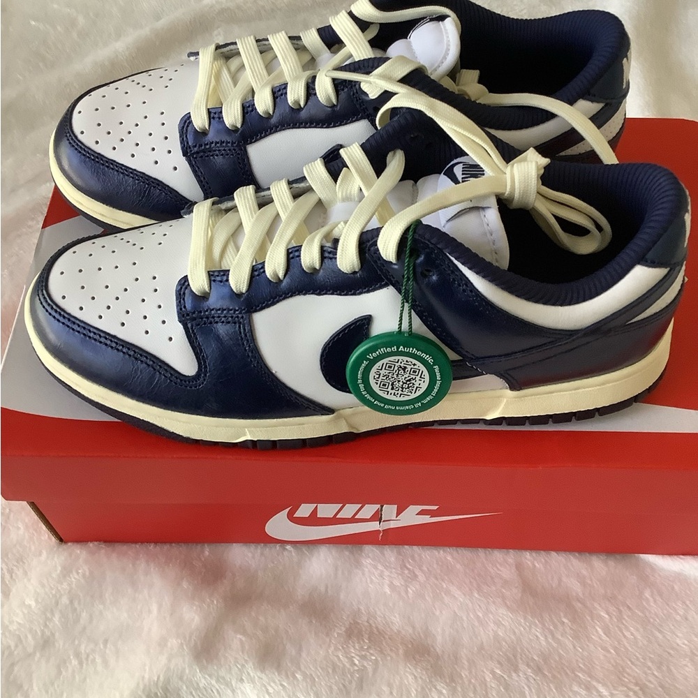 Nike Midnight Metallic Blue and White Athletic Shoes